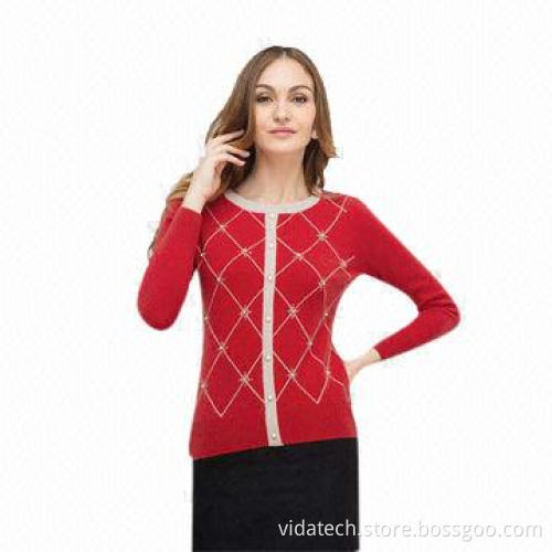 Women's sweater with geometric argyle, available in various sizes, style, colors and fabric